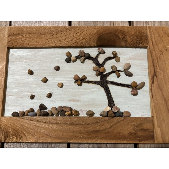 Rustic Handmade Framed Rock Art - Picture 2 of 4